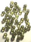 50 6mm Triangle Faceted Olivine, Silver Tipped with Coated Ends